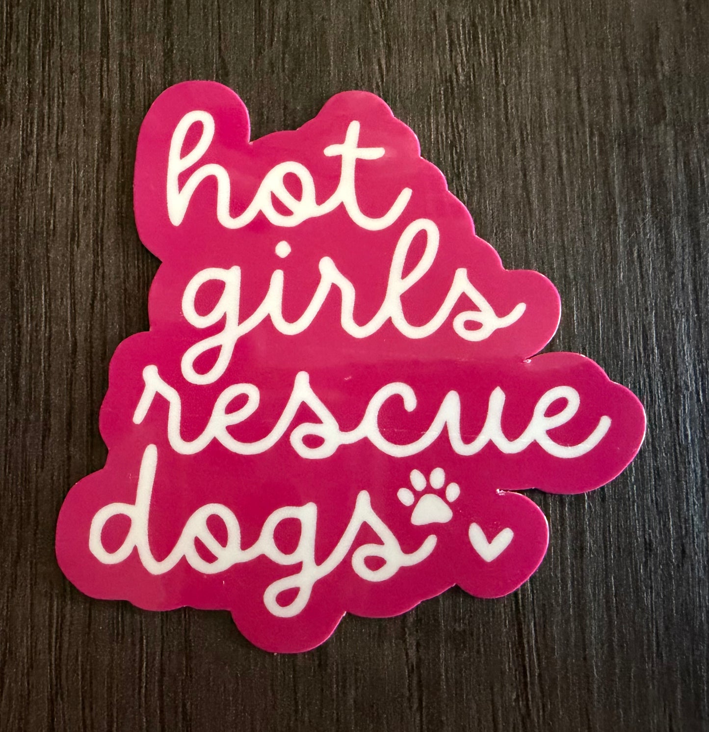 HOT GIRLS RESCUE DOGS STICKER