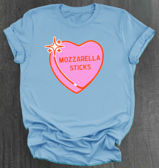 MOZZARELLA STICKS CONVERSATION HEART SHIRT