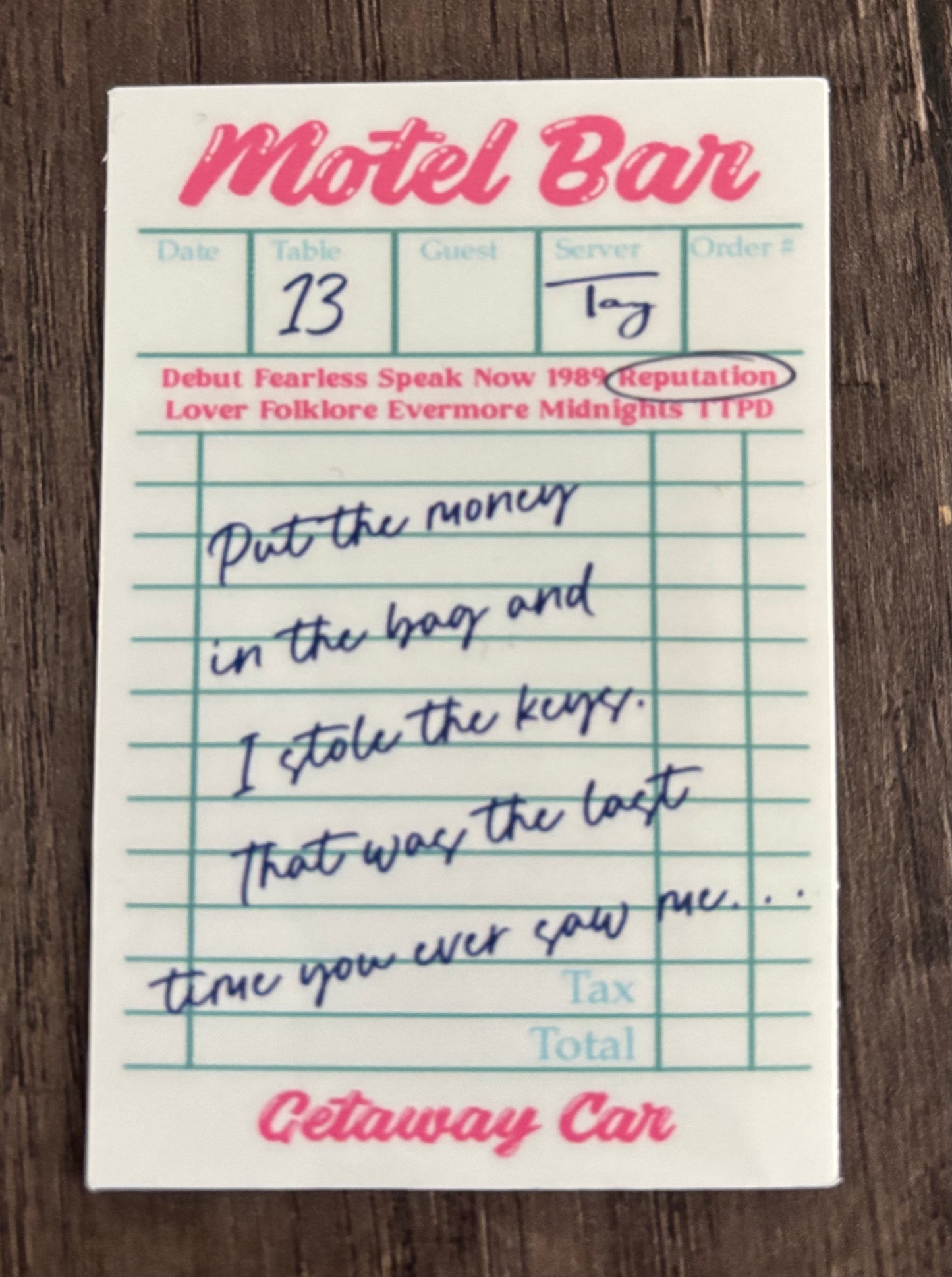 Getaway Car Sticker