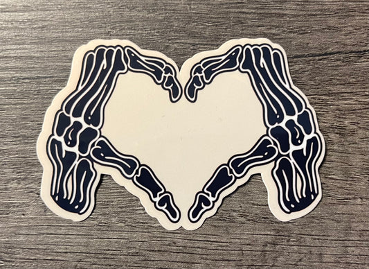 SKELLY HEART HANDS STICKER
