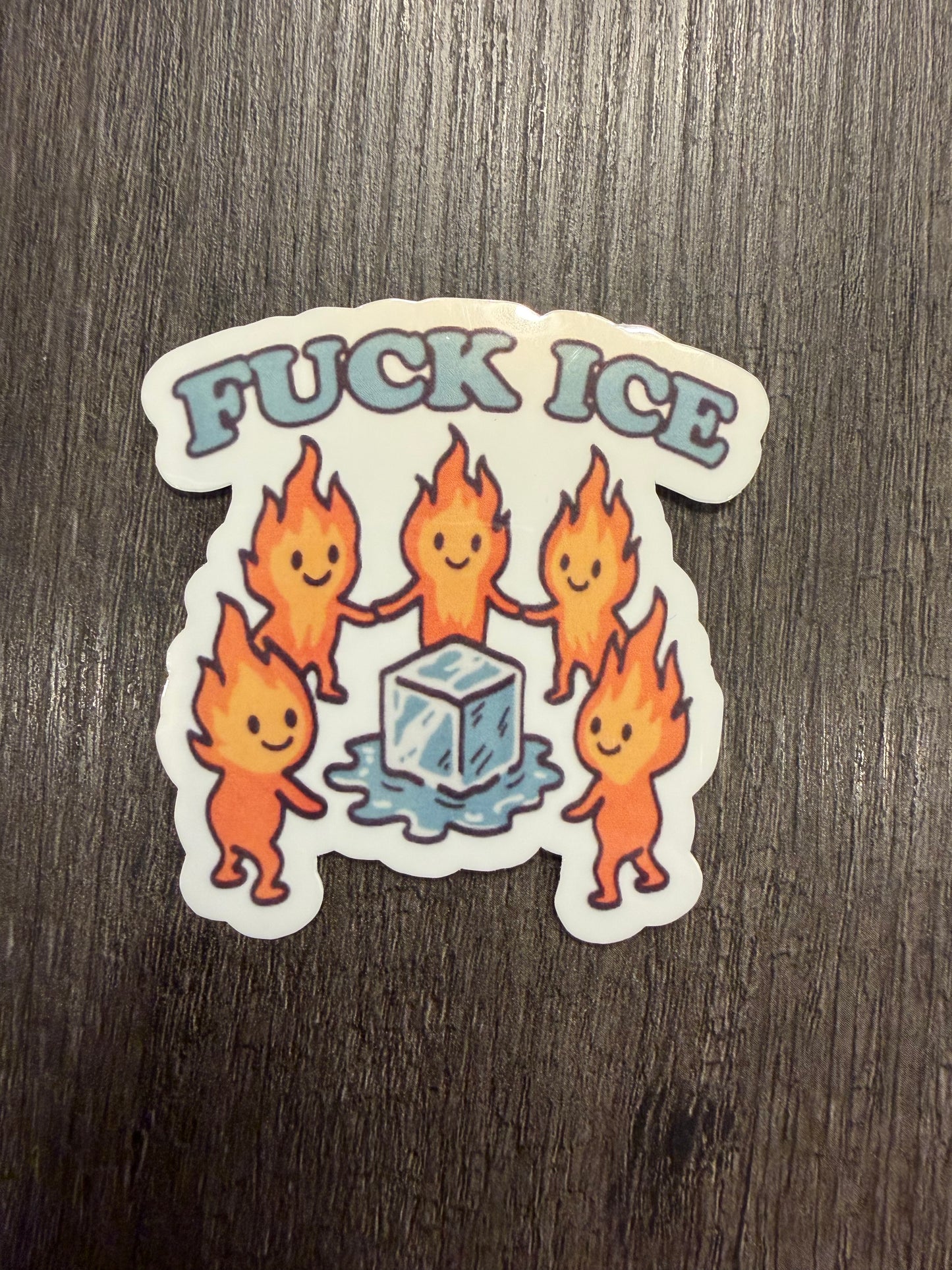 FUCK ICE FLAME STICKER