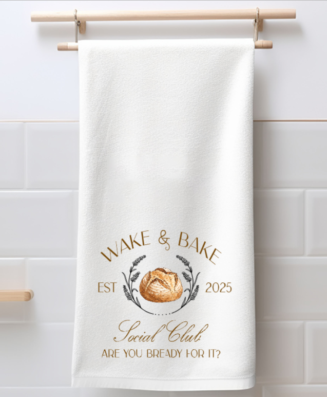 WAKE & BAKE SOCIAL CLUB TEA TOWEL
