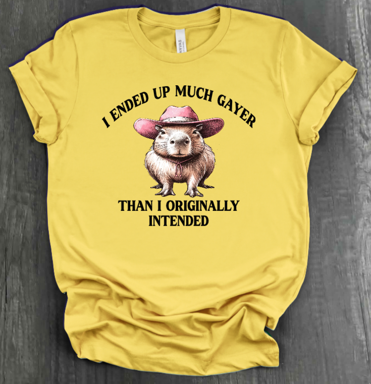I ENDED UP A LOT GAYER THAN ORIGINALLY INTENDED SHIRT