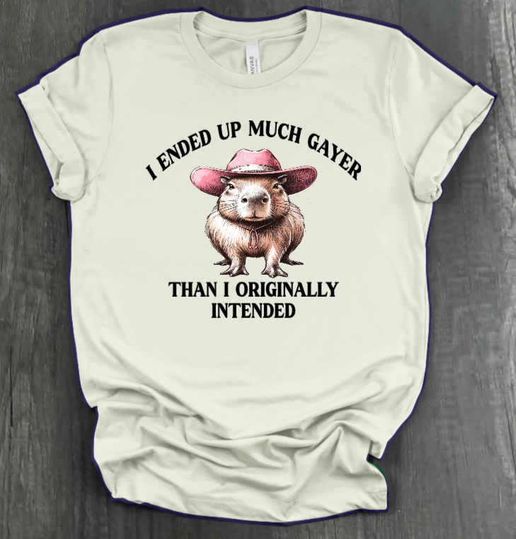 I ENDED UP A LOT GAYER THAN ORIGINALLY INTENDED SHIRT