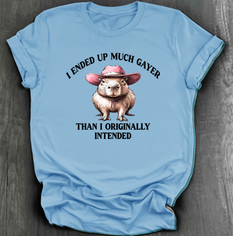 I ENDED UP A LOT GAYER THAN ORIGINALLY INTENDED SHIRT