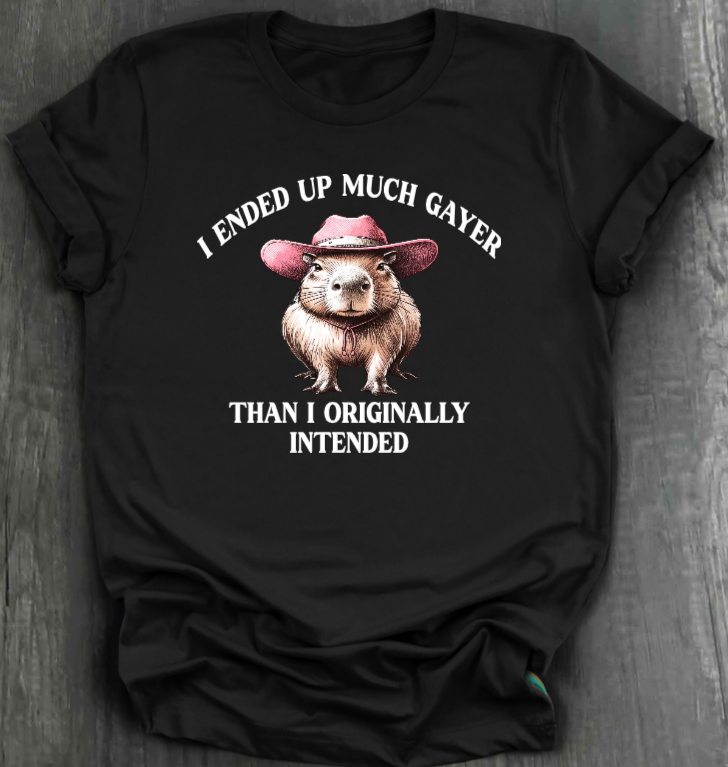 I ENDED UP A LOT GAYER THAN ORIGINALLY INTENDED SHIRT