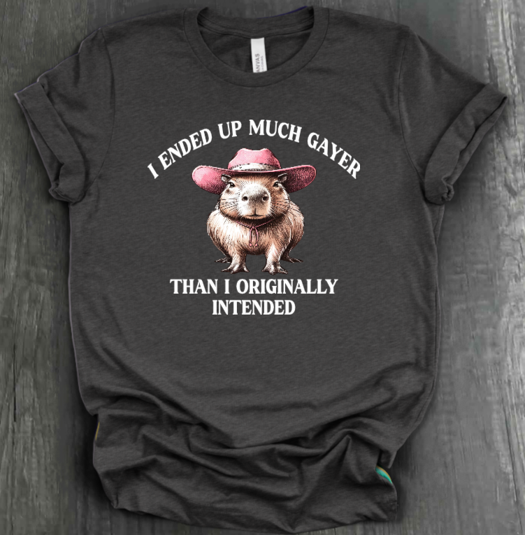 I ENDED UP A LOT GAYER THAN ORIGINALLY INTENDED SHIRT