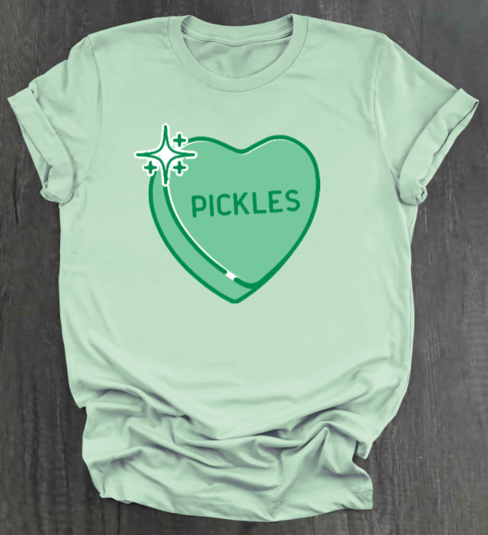 PICKLE CONVERSATION HEART SHIRT