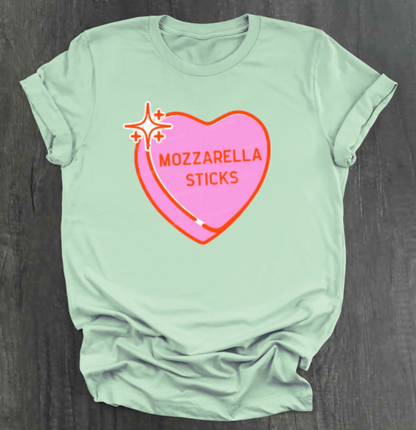 MOZZARELLA STICKS CONVERSATION HEART SHIRT