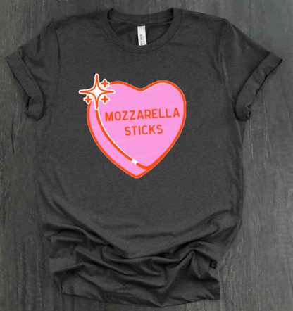 MOZZARELLA STICKS CONVERSATION HEART SHIRT