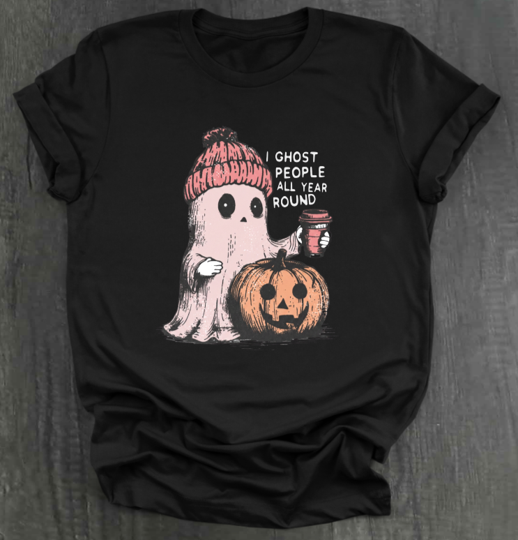 I GHOST PEOPLE ALL YEAR LONG SHIRT