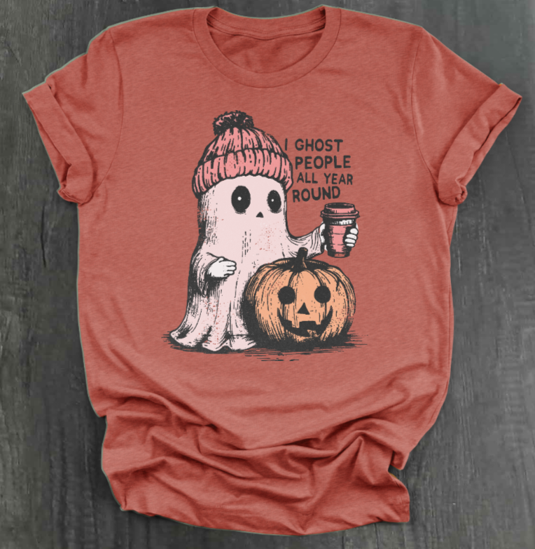 I GHOST PEOPLE ALL YEAR LONG SHIRT