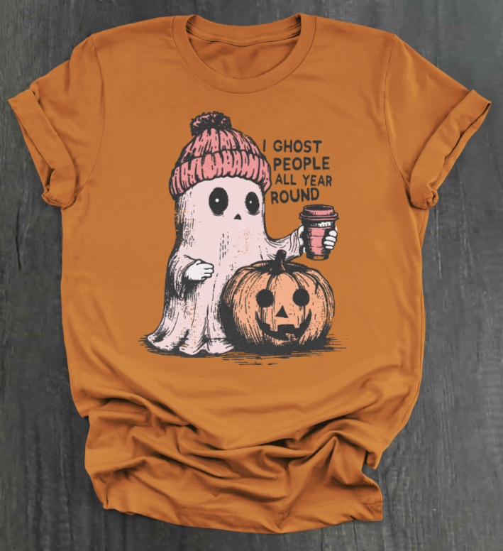 I GHOST PEOPLE ALL YEAR LONG SHIRT