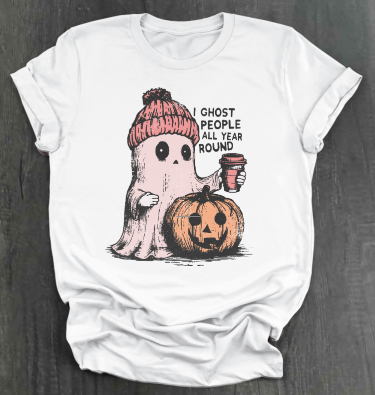 I GHOST PEOPLE ALL YEAR LONG SHIRT