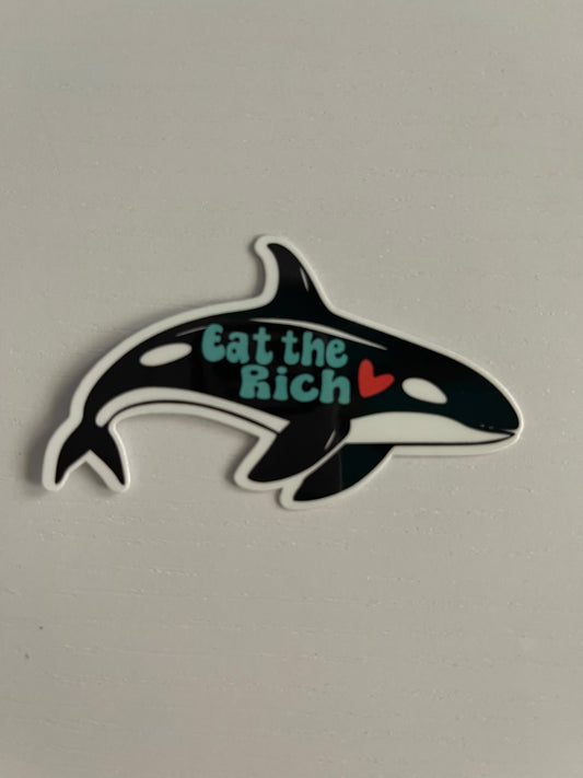 EAT THE RICH ORCA STICKER